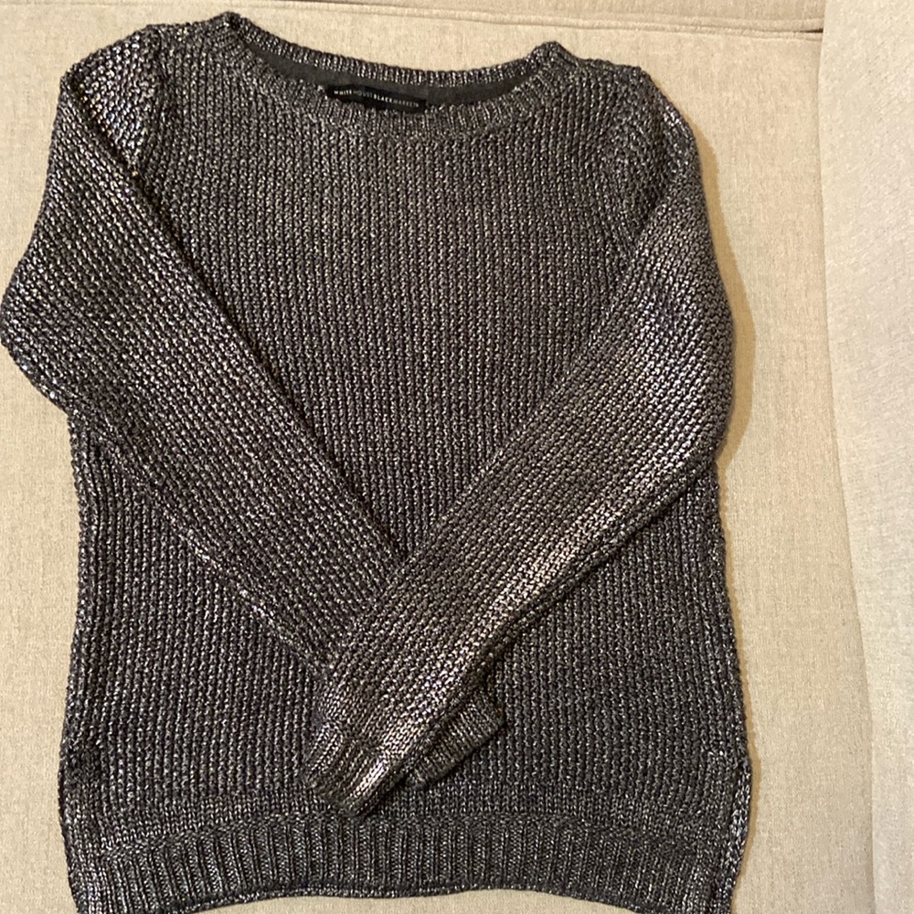 Metallic knit sweater by White House Black Market, size S. Exquisite detail. New - Picture 3 of 12